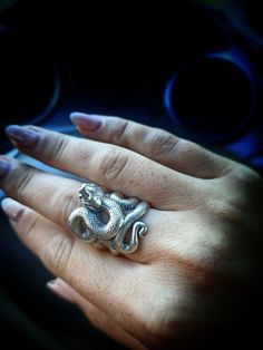 Elevate your style with this stunning Ouroboros Snake Ring 🐍✨ Perfect for Halloween and Christmas gifts! Handmade with Sterling Silver, this vintage piece is ideal for any occasion. #SnakeRing #VintageJewelry #HalloweenGift #ChristmasGift #HandmadeRing  #eBayStore #Halloween #Christmas #Biker #Nature #Punk #Gothic #Memorial #Luck #Viking #MothersDay #Engagement #ValentinesDay #Anniversary #Ring #Religious #Bohemian Christmas Gifts Handmade, Ouroboros Snake, Serpent Ring, Cobra Snake, Halloween And Christmas, Rings Jewelry Fashion, Snake Ring, 925 Ring, Leaf Jewelry