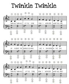 an old sheet music page with the words twinkle twinkle