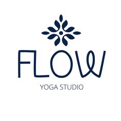 the logo for flow yoga studio, which is located in front of a white background