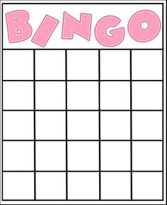 a pink and white printable calendar with the word bingo written in large letters on it