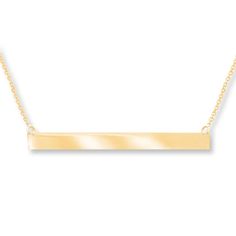 A long, slim bar of 14K yellow gold suspends between cable chains in this chic necklace for her. Secured with a lobster clasp, the necklace is adjustable from 16 to 18 inches in length. Jared Jewelry, Jewelry Advice, Chic Necklace, Necklace For Her, Engagement Style, Kay Jewelers, Bar Necklace, Cultured Pearls, Lobster Clasp