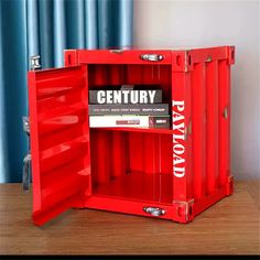 This industrial-style Storage Cabinet is carefully crafted with metal iron and can be used for life. It has a classic American country style, Industrial style container cabinet cold-hearted and unique design, never goes out of style. Williston Forge Color: Red | Williston Forge Industrial Wind Container Cabinet, Storage Cabinet, Iron Bedside Cabinet | 20" H X 16" W X 15" D | Wayfair Cabinet Iron, Small Storage Cabinet, Metal Nightstand, Bedside Storage, Cabinet Storage, Bedroom Night Stands, Bedside Cabinet, American Country, Classic American