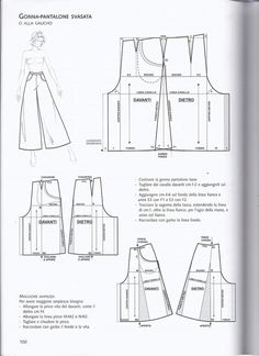 the sewing pattern for a dress is shown in an open - ended book, with instructions to