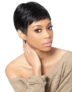 Short Black Hair, Remy Human Hair Weave, Long Face, Short Human Hair Wigs, Texturizer On Natural Hair, Short Black Hairstyles, Short Pixie Cut, Feathered Hairstyles, Pixie Hairstyles