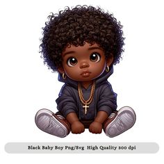 a black baby boy sitting on the ground with his feet crossed and wearing a necklace