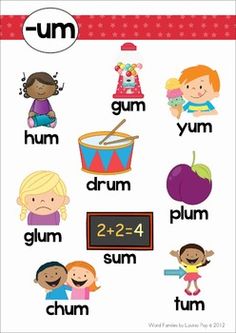 a poster with words and pictures for children to learn how to use the word hum