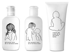 three bottles of hand and body lotion, one with a child's image on it