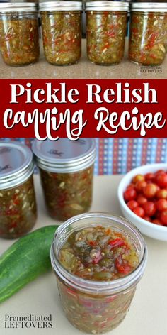 pickle relish canning recipe in mason jars