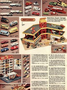 an advertisement for the matchbox super garage