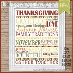 a cross stitch pattern with the words thanksgiving written in different colors and font on it