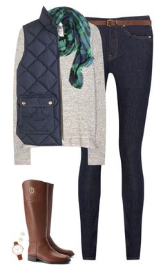 "Navy tartan & vest" by steffiestaffie ❤ liked on Polyvore featuring mode, Acne Studios, H&M, rag & bone, J.Crew, FOSSIL, Henri Bendel en Tory Burch Chaleco Outfit, Cabin Clothes, Mode Style Anglais, Autumn Clothing, Teacher Outfits, Vest Outfits, Henri Bendel, Casual Winter Outfits, Winter Clothes