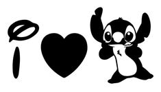 a cartoon penguin holding a heart with the word i love it