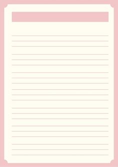 a pink and white lined paper with lines in the middle on a light pink background