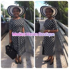 Great Quality Comes With Belt Half Sleeve Pockets Fitted Polka Dot Midi Dress For Day Out, Polka Dress, Half Sleeves, White And Black, Polka Dots, Colorful Dresses, Midi Dress, Womens Dresses, Black And White