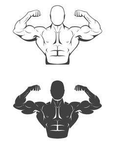 an image of a man flexing his muscles with the help of two separate images