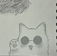 a pencil drawing of a cat with sunglasses