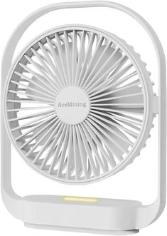 the white fan is on display in front of a white background and it's light yellow