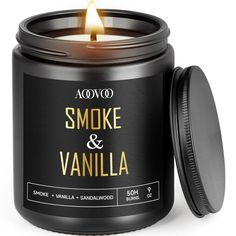 PRICES MAY VARY. [High Quality Masculine Fragrance] Encounter the gentle, woodsy aroma of our smoke-scented candle, which effortlessly combines the comforting, warm sandalwood scent with the profound notes of oud to provide you with a distinctively opulent fragrance [Stylish Black Design] We wrap each candle with care and present it in a black container with a gold foil label. This men's candle exhibits an appealing blend of masculine charm and sophistication [Suitable for Men and Women] This pe Men Candle, Candles For Men, Vanilla Candles, Candles For Home, Man Candle, Vanilla Scented Candles, Black Candle, Sandalwood Scent, Masculine Fragrance