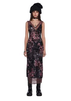 base|multi Dress Over Jeans, Dark Floral Dress, Current Mood Clothing, Floral Mesh Dress, Mesh Maxi Dress, Mesh Overlay, Lace Slip, Dark Floral, Current Mood