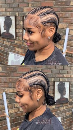 Braids Going Back Into A Ponytail, Feed In Braids Short Hair, Edges For Straight Back Braids, Halo Hair Styles Black, Cute Slick Ponytails For Black Women, Ginger Stitch Braids Black Women, Medium Cornrows Braids To The Back, Feed Ins Braids To The Back, Straight Back Feedins Braids