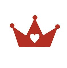 a red crown with a heart on it