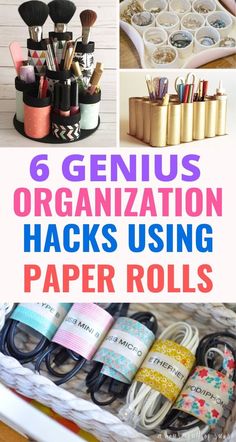 six genius organization hacks using paper rolls to organize your crafting supplies and crafts