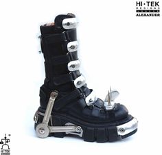 This design is MADE TO ORDER. It is made sepecial for the movies and music vedios. Leather Boots With Rivets For Cosplay, Leather Edgy Moto Boots For Cosplay, Edgy Leather Moto Boots For Cosplay, Sci Fi Boots, Punk Fashion Diy, Gothic Mode, Emo Girl, Kawaii Shoes, Concept Clothing