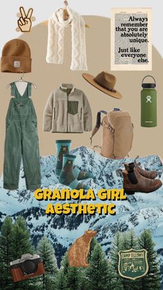 • granola things Granola Style Outfits, Roadtrip Outfits, Granola Girl Outfits, Granola Style, Granola Girl Aesthetic, Outdoorsy Style, Mum Fashion