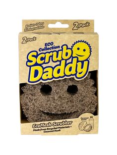 the scrubby daddy is packaged in a cardboard package