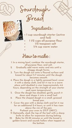 a recipe for sourdough bread with instructions