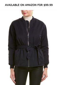 FRNCH Womens Syriana Jacket, M, Blue ◆ AVAILABLE ON AMAZON FOR: $99.99 ◆ Color/pattern: blue. Approximately 25.5in from shoulder to hem. Measurement was taken from a size small and may vary slightly by size. Design details: elasticized waist with self-tie belt, rib-knit cuffs, quilted lining. Zipper closure. Shell: 100% polyamide. Lining: 100% polyester. Dry clean only. Imported