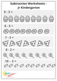 the worksheet for subtraction worksheets with numbers and cupcakes