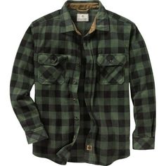 A shirt like no other! The look of a rugged plaid flannel with the warmth and comfort of heavyweight fleece. Features corduroy collar accents, two button down chest pockets (with pencil slot) and Legendary label finished with Signature Buck lower placket patch. Big & Tall sizes are designed for men over 6'2" and add 2" in body length and 1-12" in sleeve length Size: XL.  Color: Green.  Gender: male.  Age Group: adult. Neo Grunge, Tokyo Street Fashion, Night Forest, Plaid Outfits, Mens Flannel Shirt, Mens Flannel, Long Sleeve Plaid, Plaid Flannel Shirt, Grunge Style