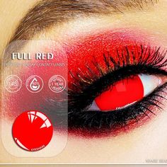 Product Details: Length Of Use: 1 Year Packaging: 1 Pair (2 Lenses) Diameter: 14.5mm Base Curve: 8.5mm Water Content: 40% Non Prescription Power: 0.00 Check Out My List For More Color And Style Bundle 2+ Item To Save More And More !!! Red Blinds, Red Contacts, Red Halloween, Colored Eye Contacts, Gothic Steampunk, Electronic Dance Music, Contact Lenses Colored, For Eyes, Colored Contacts