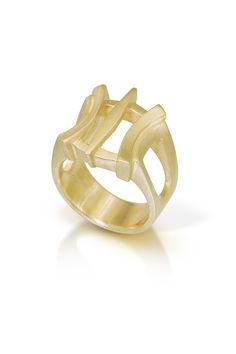 Gold Ring - This lovely ring features an organic hourglass shape and is cast in softly-textured 18k gold. Available in half sizes 57. Elegant Hand Cast Yellow Gold Rings, Hourglass Shape, Artful Home, Lovely Ring, Precious Metals, Get Inspired, Gold Ring, Gold Rings, Original Art