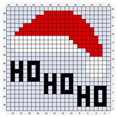 a cross stitch pattern with the word ho hoo in black, white and red