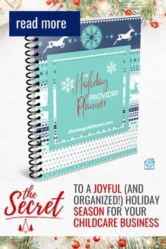 the holiday planner and organized holiday season for your childcare business is on sale now