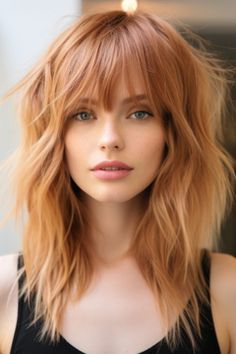 Strawberry Blonde Hair With Dark Eyebrows, Strawberry Blonde Short Hair, Strawberry Blonde Bob, Rocker Hair, Strawberry Blonde Hair Color, Blonde Hair Ideas, Strawberry Blonde Hair, Color Making, Hair Color Balayage