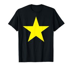 PRICES MAY VARY. Big Yellow Star Shirt printed on Black, Blue, Red, Green, and Orange T-shirts. Yellow star t-shirt great for groups, family, and team uniform. Lightweight, Classic fit, Double-needle sleeve and bottom hem Black And Yellow Shirt, Star Graphic, Star T Shirt, Yellow Star, Yellow Shirt, Orange T Shirts, Golden Star, Yellow Shirts, Graphic Apparel