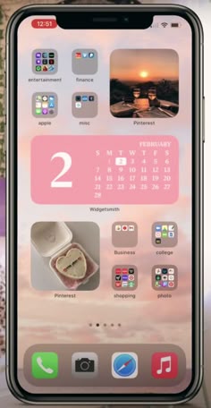 an iphone screen with the calendar on it and icons displayed in different colors, sizes and shapes