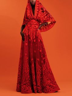 Elegant Bridal Gown, Gown Style, Naeem Khan, Long Sleeve Print Dress, Spring Summer 2024, Summer 2024