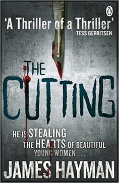 the cutting by james hayman is shown in front of a black and white background