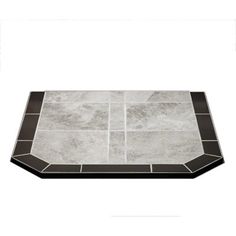 a black and white tile table top on a white background with an empty space in the middle