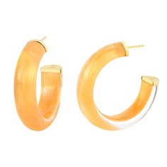 THE ORIGINAL ILLUSION HOOP When you look at the hoop from the front, it is full color. When you turn and look from the side, it is clear! Double the fun for a unique design. These small lucite hoops feature 14K gold plated sterling silver to elevate hoops from fashion to fine. The bright colors are perfect for making a statement that will look amazing with every outfit. PRODUCT DETAILS HANDCRAFTED LUCITE 14K GOLD PLATED STERLING SILVER Our sterling silver is hypoallergenic & is 100% nickel and l Golden Nugget, Pink Peacock, Ballerina Slippers, Eco Friendly Fashion, Large Earrings, Free Hand, Design Product, High Quality Jewelry, Gold Plated Sterling Silver