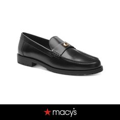 in stock Luxury Coach Elegant Loafers, Luxury Elegant Coach Loafers, Coach Formal Flat Loafers, Coach Leah Loafer, Coach Leah Loafers, Black Flats, Leather Loafers, Womens Flats, Loafer Flats