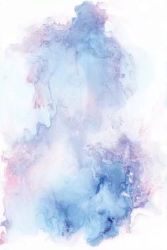 an abstract painting with blue and pink colors