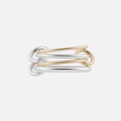 Spinelli Kilcollin Pisces SG Ring - Silver / Gold – Kith Pisces Ring, Linking Rings, Socks And Sandals, Ring Style, Sterling Silver Bands, Gold Band, Ring Silver, Gold Material, Silver Band