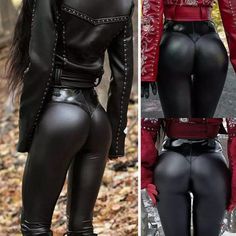 Gothic Punk Women Black Faux Leather Leggings Fashion PU Elastic Long Pants.  "This pin contains affiliate links, which means I may earn a commission at no cost to you extra for you". 
 #affiliate #advertising"