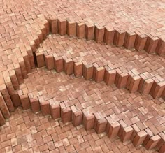 an aerial view of bricks arranged in the shape of a spiral