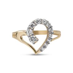 Here's a CZ Ring. From our Rings Collection, this 10K Yellow Gold Women's Half CZ Heart Ring features CZ Stones & Shiny finish. Product Details:Metal: Real 10K Gold Average Weight: 1.62 gramsLength: Size 7Width: Just under 9/16" by just over 9/16" = 13.7mm by 14.5mmClasp/Bail: Can be resized down or up at your local jeweler. Rings Collection, Average Weight, Cz Ring, Big Heart, Ring Collections, Cz Stone, 10k Gold, Heart Ring, Yellow Gold